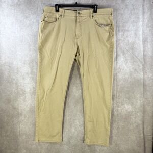 Iron Co Pants Men 38x30 Tan Patriot Classic Comfort Straight Leg Flat Front